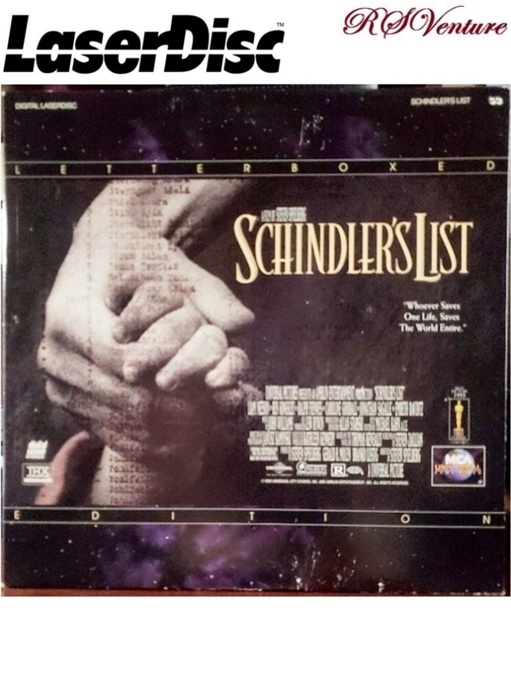 LaserDisc Film "SCHINDLER'S LIST"